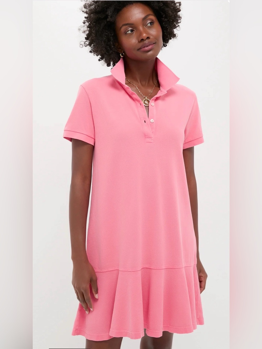 Tuckernuck washed pink pique May polo dress